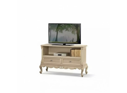 Sideboard rtv Wohnzimmer TV-Ständer Design Beige Holz Regale Italien Neu
