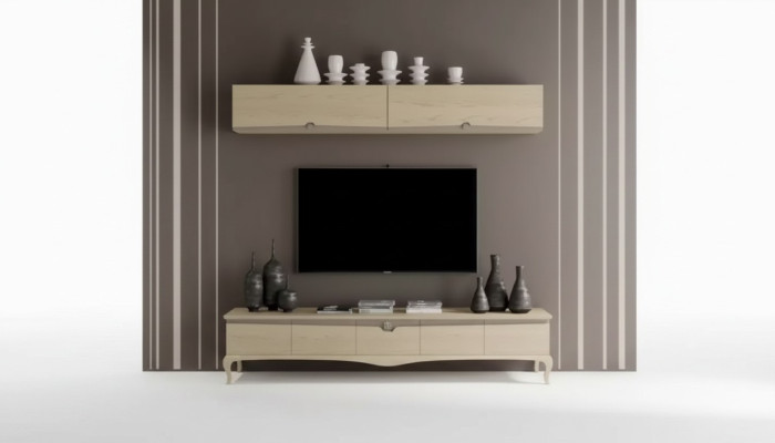 TV Ständer Wandregal Holztisch Wandregal Beige Klassisch Design Neu