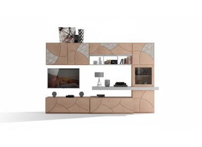 Klassische Wohn Wand Wohnzimmer Sideboard RTV Regal Wände Schrank Neu