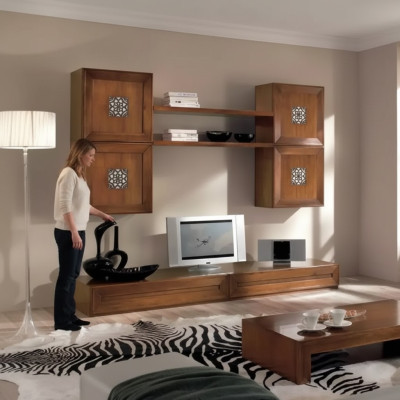 Wohnzimmermöbel Set Designer Wohnzimmer Braun Sideboard Wohnwand Neu