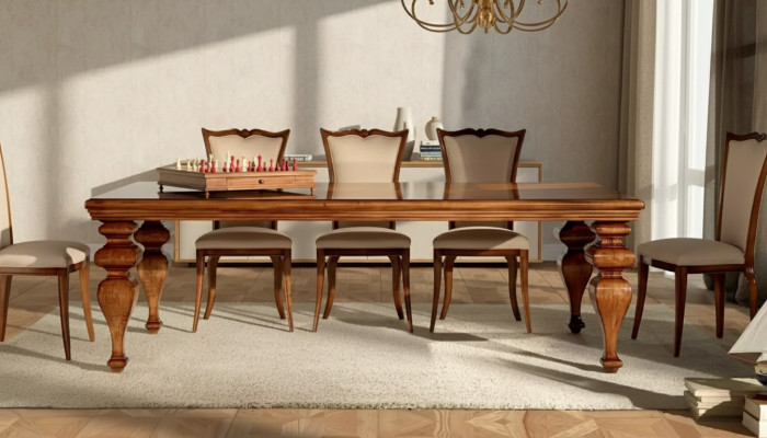 Esszimmer Garnitur Set Klassische Tisch 6x Stühle 7tlg Luxus Komplett