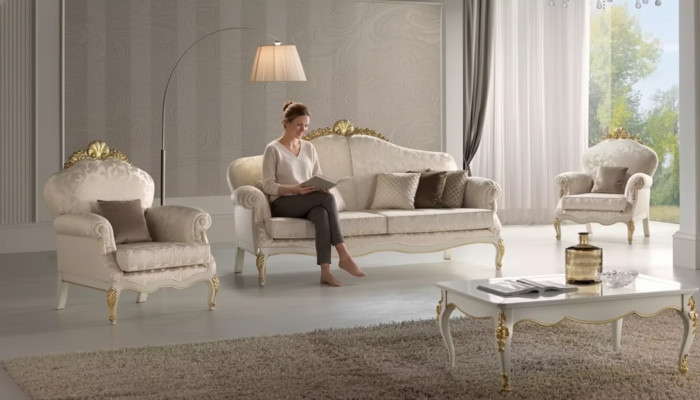 Komplett Set 4tlg Wohnzimmer Sofagarnitur 3 Sitzer Sessel Gruppe Neu