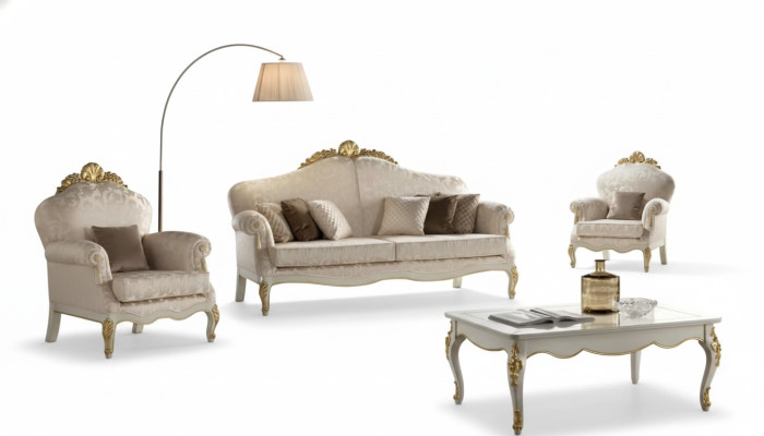 Komplett Set 4tlg Wohnzimmer Sofagarnitur 3 Sitzer Sessel Gruppe Neu