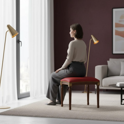 Hocker Designer Hocker Fußhocker Beistellhocker Wohnzimmer Polster Neu