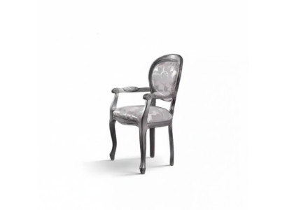 Esszimmerstuhl Stuhl Esszimmer Luxus Sitzer Stühle Holz Stoff Silber