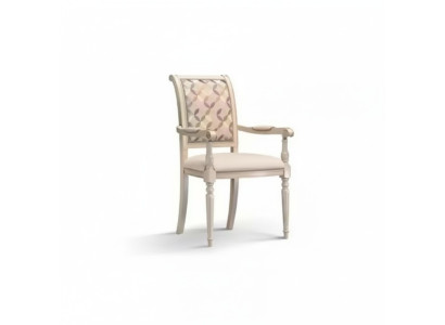 Esszimmer Holz Stühle Polster mit Armlehne Beige Stuhl Design Lehnstuhl