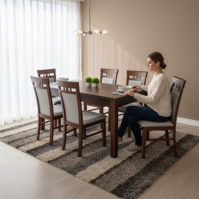 Komplette Esszimmer Garnitur Tisch 6x Stühle Luxus Essgruppe Set Neu