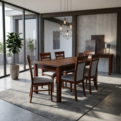 Komplette Esszimmer Garnitur Tisch 6x Stühle Luxus Essgruppe Set Neu