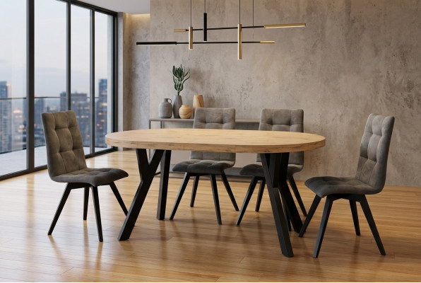 Esstisch 4 x Stühle Esszimmer Set Essgruppe Luxus Stuhle Tisch 5tlg.