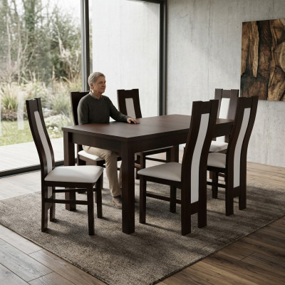 Esszimmer Tisch Klassische Stuhlgruppe 6x Stühle 7tlg. Set Sitzgruppe