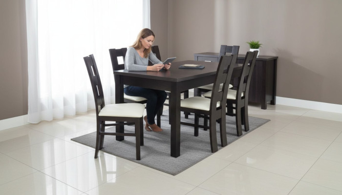 Klassischer Esstisch Tisch Holz Esszimmer Garnitur 6x Stühle Set 7 tlg.
