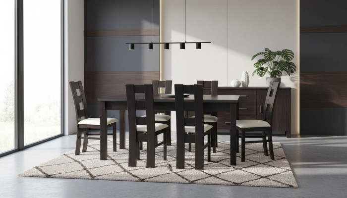 Klassischer Esstisch Tisch Holz Esszimmer Garnitur 6x Stühle Set 7 tlg.