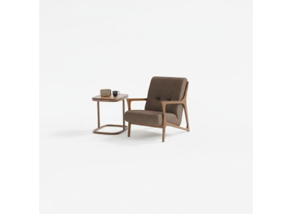 Braun Sessel Polster Möbel Wohnzimmer Holz Einrichtung Luxus Textil Neu