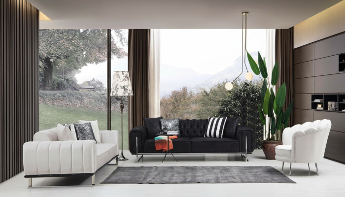 Wohnzimmer Set 2x Dreisitzer Sofa Chesterfield Couch Design Sessel Luxus Möbel