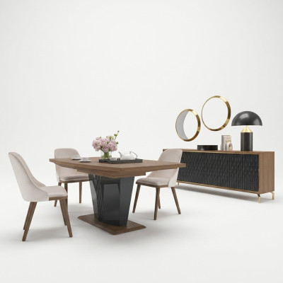 Esstisch Esszimmer Set 8tlg Essgruppe Modern Sideboard Set neu 4x Stühle
