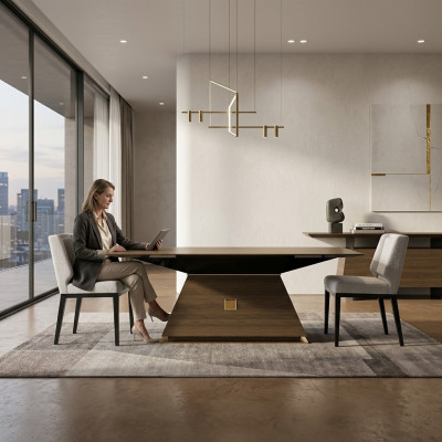 Luxus Gruppe Textil Polster 4x Stühle Holz Esstisch Esszimmer Design Set