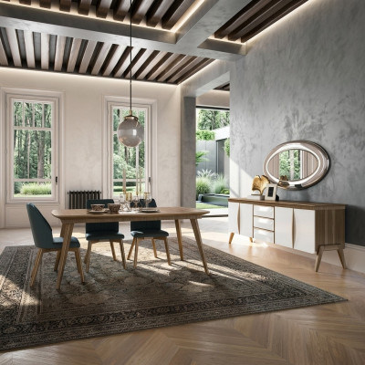 Essgruppe Design Esszimmer Möbel Weiß Luxus Set Esstisch 4x Stühle Sideboard