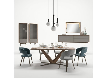 Esszimmer Set 9tlg Esstisch Komplett Stühle 4x Holz Sideboard Neu Holzschrank