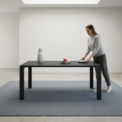 Designer Ess Zimmer Esstisch Set Stühle Metall Textill Essgruppe Schrank