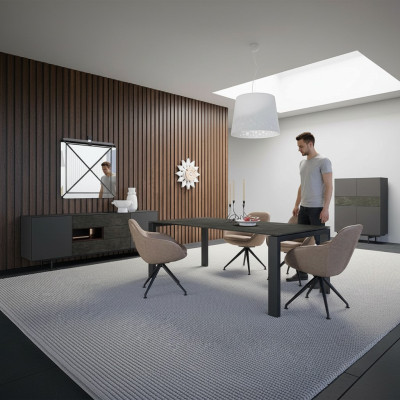 Essgruppe Esszimmer Set 8tlg Esstisch 4x Stühle Luxus Schrank Design Einrichtung