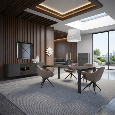 Essgruppe Esszimmer Set 8tlg Esstisch 4x Stühle Luxus Schrank Design Einrichtung