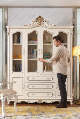 Weiß Bücherregal für Wohnzimmer klassische Möbel Luxusmöbel neu