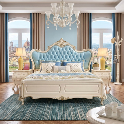 Schlafzimmer set bett und 2 nachttische luxus klassische möbel neu