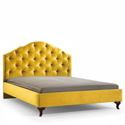 Chesterfield gelbes Bett für das Schlafzimmer Betten Doppel helle Luxus