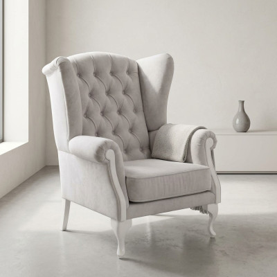 Sessel Sitz Einsitzer Design weiß Polster Wohnzimmer Möbel Fernseh Lehnstuhl