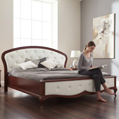 Bett Polster Design Luxus Doppel Hotel Betten Barock Holz Möbel Neu