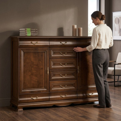 Kommode Echtholz Schrank Eiche Holz Kommoden Sideboard Sideboards