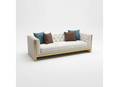Wohnzimmer Set Sofa 3+1 Sitzer luxuriöse weiß Sofas Design leder neu