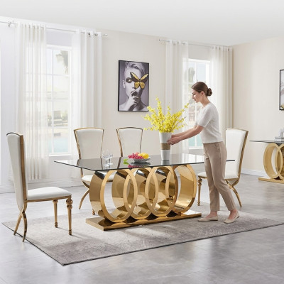 Designer Esszimmertisch Esstische Esszimmer Möbel Edelstahl Tisch Tische