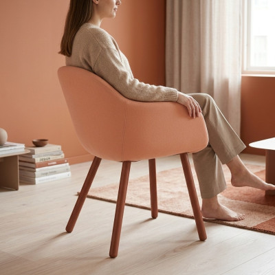 Designer Rosa Sessel Moderner Lehnstuhl Wohnzimmer Armlehnenstühle Neu
