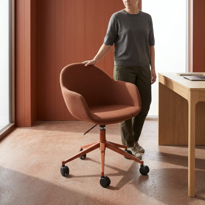 Brauner Bürostuhl Luxus Chefsessel Ledermöbel Drehbarer Stuhl Möbel Neu
