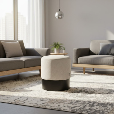 Designer Pouf Stilvoller Fußhocker Textilhocker Sitz Schlafzimmer Möbel