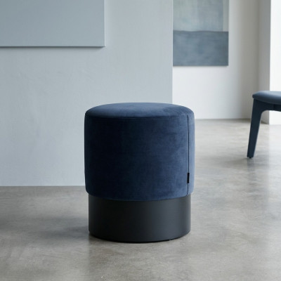 Runder Blauer Sitzhocker Luxus Schlafzimmer Moderne Beistellhocker