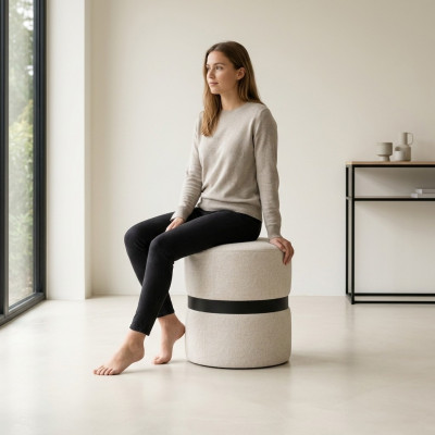 Designer Weißer Polsterhocker Schlafzimmer Möbel Moderner Beistellhocker