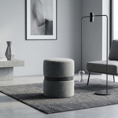 Moderner Grauer Hocker Luxus Beistellhocker Schlafzimmer Möbel Stil Neu
