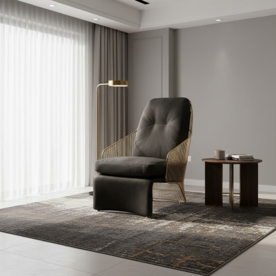 Designer Wohnzimmer Sessel Schwarzer Einsitzer Lounge Polster Möbel