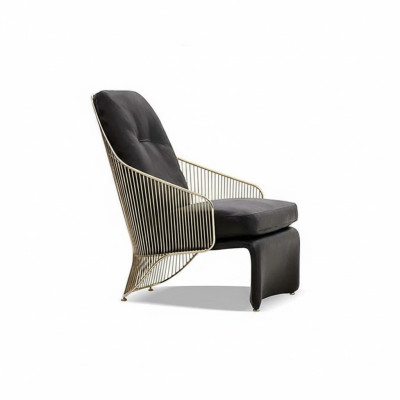Designer Wohnzimmer Sessel Schwarzer Einsitzer Lounge Polster Möbel