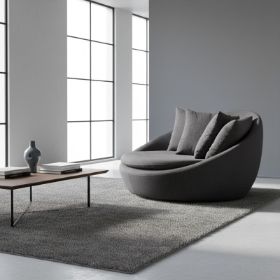 Sessel Polster Sitzer Modern Design Grau Lounge Luxus Wohnzimmer Club