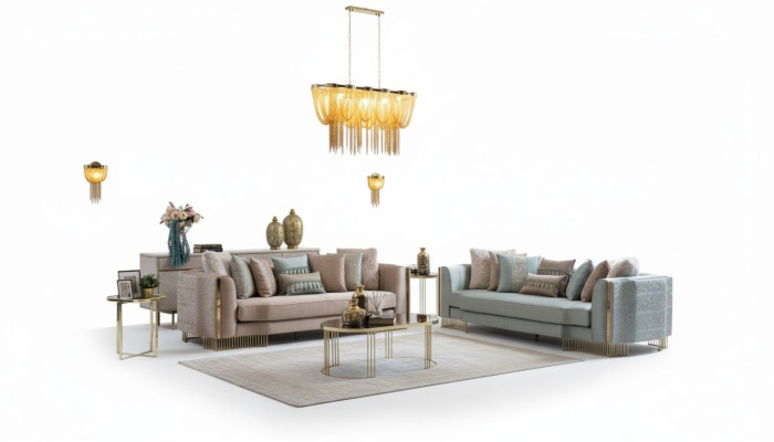 Stilvoll Sofagarnitur 2x Sofas Klassische Design Möbel mit Armlehnen 4+3