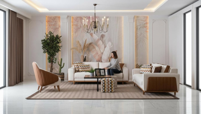 Stilvoll Sofagarnitur 3+2+1 Sitz Sessel Hochwertig Möbel Luxus Designen