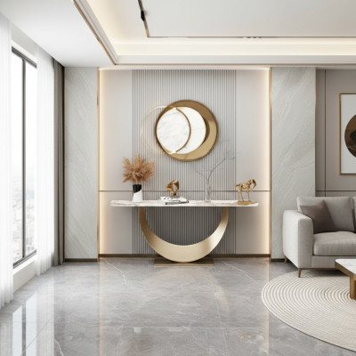 Konsolen Wohnzimmer Beistelltisch Modern Design Möbel Holz Gold Neu