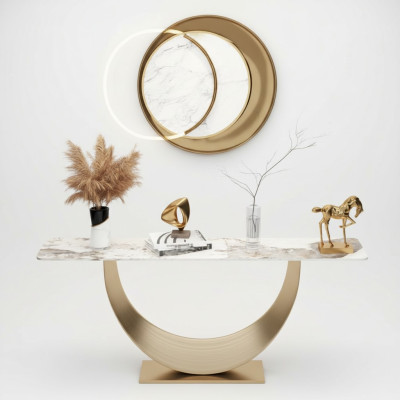 Konsolen Wohnzimmer Beistelltisch Modern Design Möbel Holz Gold Neu