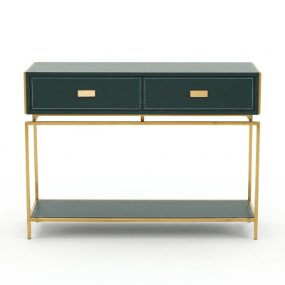 Konsolen Tisch Grün Wohnzimmer Möbel Holz Edelstahl Möbel Luxus Sideboard