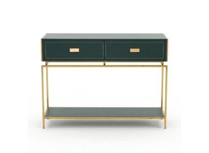 Konsolen Tisch Grün Wohnzimmer Möbel Holz Edelstahl Möbel Luxus Sideboard