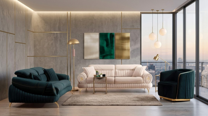 Wohnzimmer Polstermöbel Textil Sofagarnitur 331 Sitzer Modernes Sofa