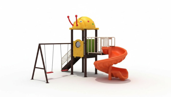 Kinderspielplatz mit Rutschen und Schaukeln Unterhaltung für Kinder